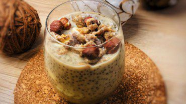 Ceci est une photographie de pudding de chia cacahuète banane-zenglutenfree