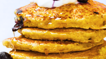 Photo de pancakes proteinés sans gluten ni lactose