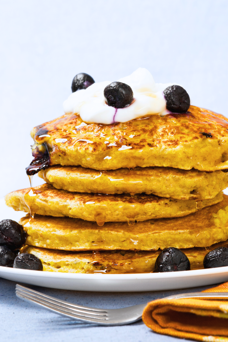 Photo de pancakes proteinés sans gluten ni lactose