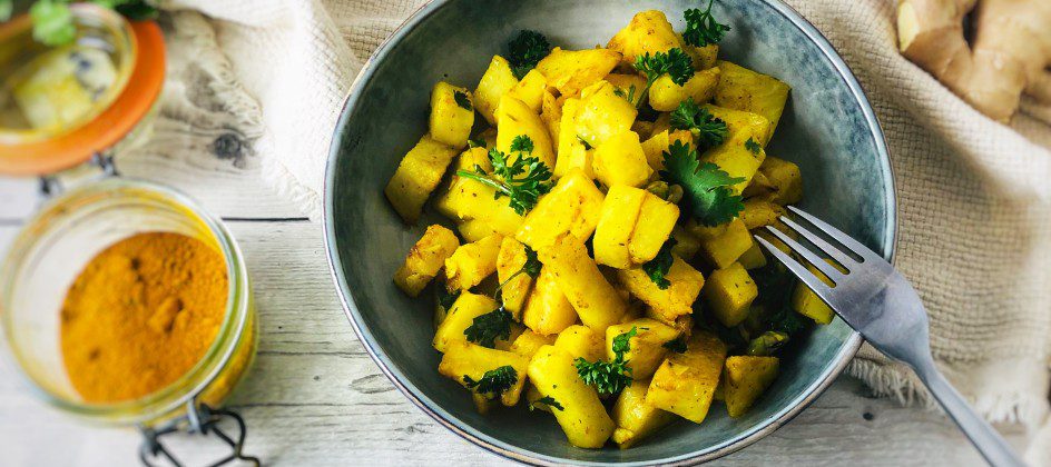 photo Poêlée de Céleri rave gingembre Ail curcuma
