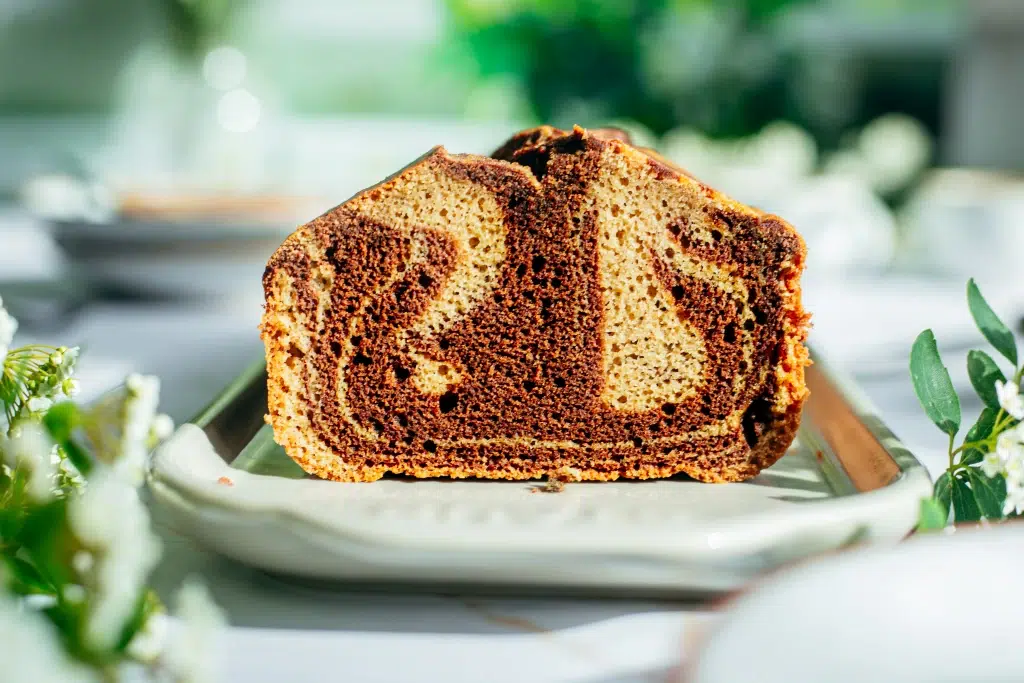 Ceci est photographie de gâteau marbré sans gluten et sans lactose-zenglutenfree