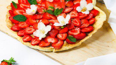 Ceci est une photographie de tarte aux fraises sans œufs sans gluten et sans lactose-zenglutenfree