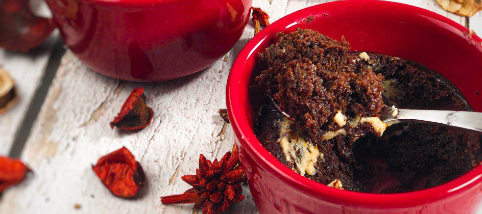 Ceci est une photographie ddeMug cake au chocolat sans gluten