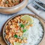 Ceci est une photographie de curry de pois chiches et de carottes rôtis -zengluten
