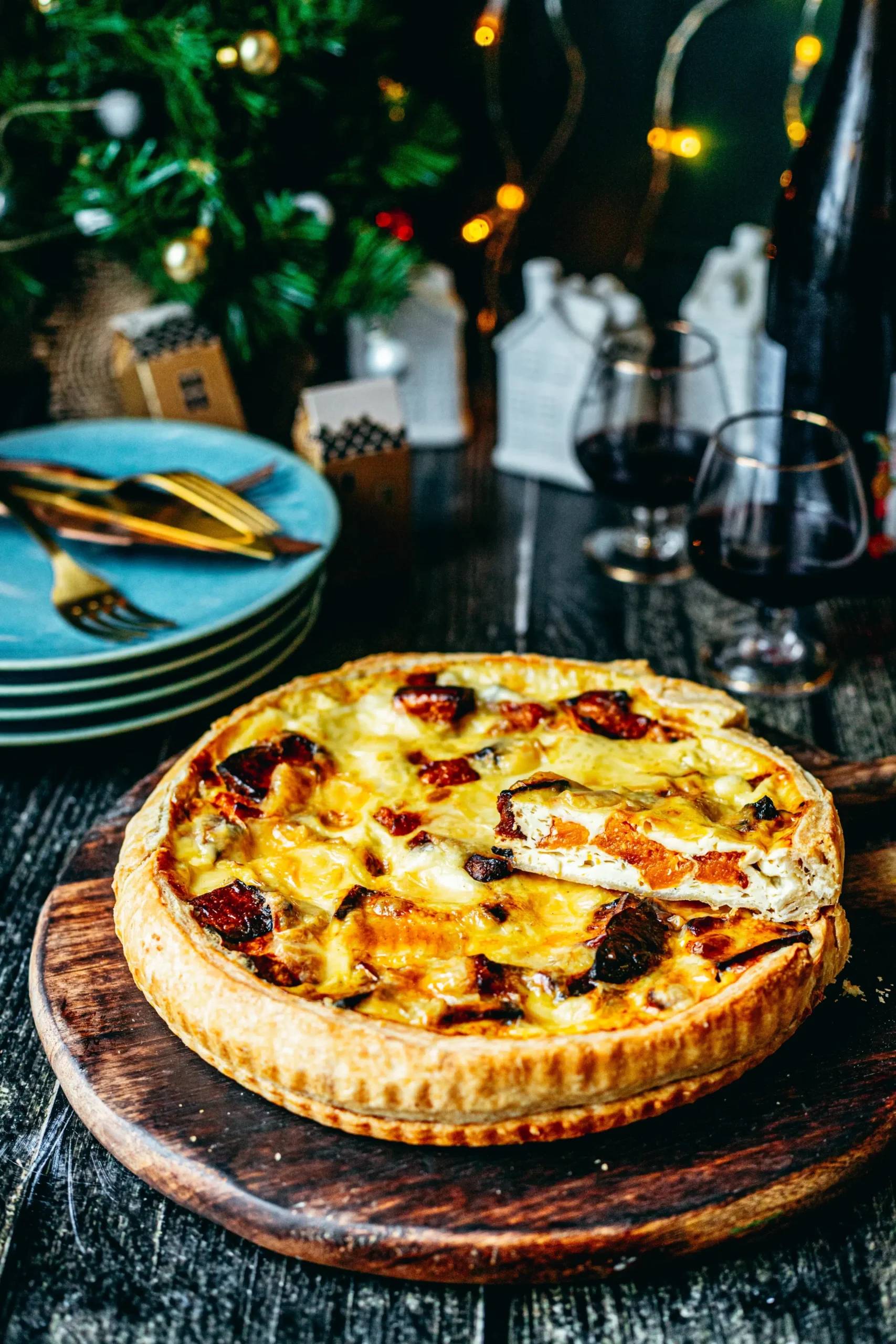 Ceci est une photographie de quiche potimarron raclette- zenglutenfree.